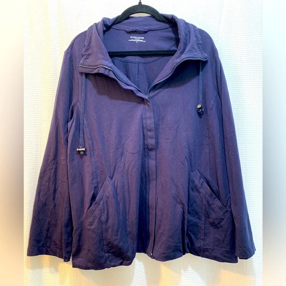 Eileen Fisher Women's Organic Cotton Jersey Zip Jacket Size 1X